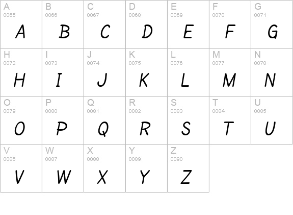 SF Cartoonist Hand SC uppercase A-Z preview