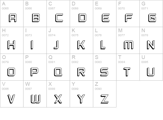 SF Chaerilidae Shaded uppercase A-Z preview