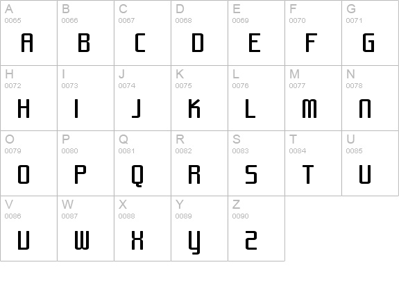 SF Chrome Fenders Extended uppercase A-Z preview
