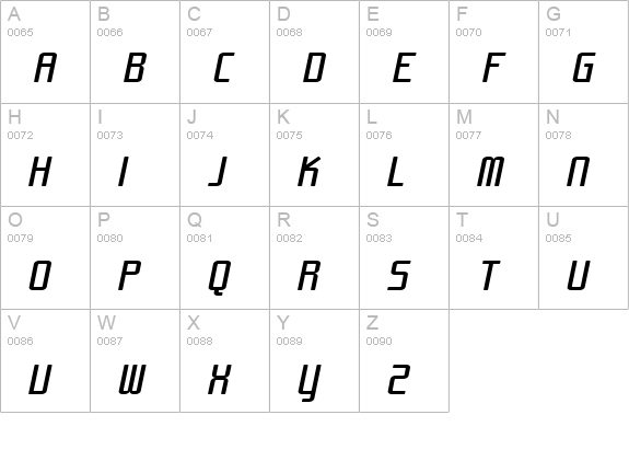SF Chrome Fenders Extended Oblique uppercase A-Z preview