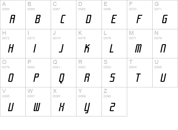SF Chrome Fenders Oblique uppercase A-Z preview