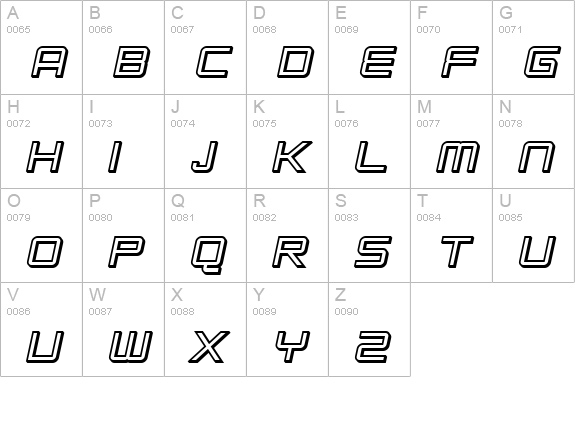 SF Chromium 24 Bold Oblique uppercase A-Z preview