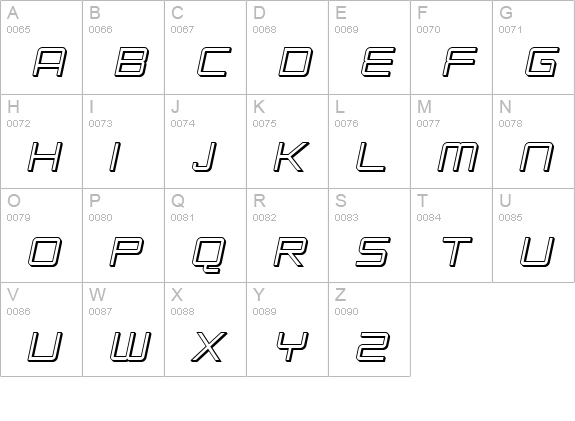 SF Chromium 24 SC Oblique uppercase A-Z preview