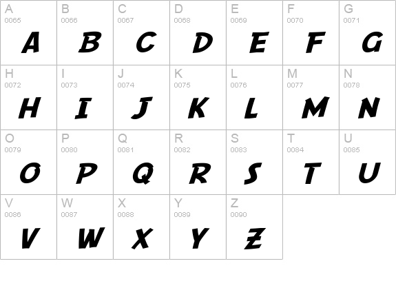 SF Comic Script Extended uppercase A-Z preview
