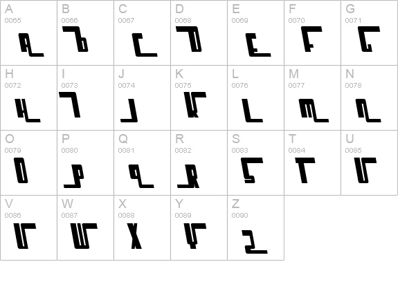 SF Cosmic Age Bold Oblique uppercase A-Z preview