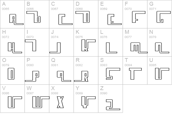 SF Cosmic Age Outine Upright uppercase A-Z preview