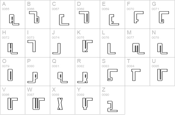 SF Cosmic Age Outline uppercase A-Z preview