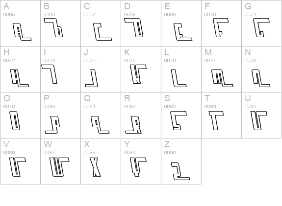 SF Cosmic Age Outline Oblique uppercase A-Z preview