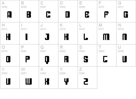 SF DecoTechno Bold uppercase A-Z preview