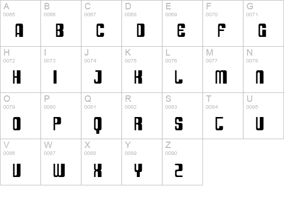 SF DecoTechno Condensed uppercase A-Z preview