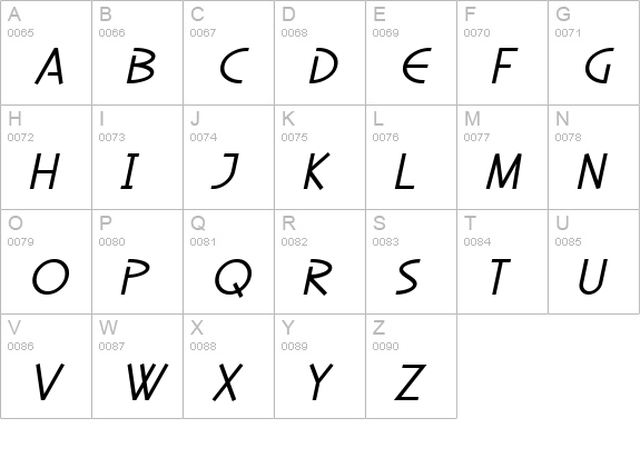 SF Diego Sans Oblique uppercase A-Z preview
