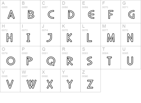 SF Diego Sans Outline uppercase A-Z preview