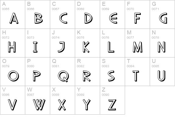 SF Diego Sans Shaded uppercase A-Z preview