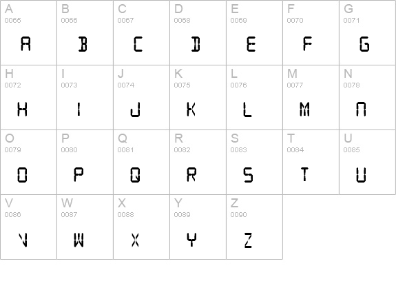 SF Digital Readout Heavy uppercase A-Z preview
