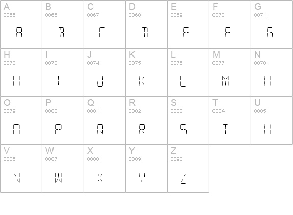 SF Digital Readout Light uppercase A-Z preview