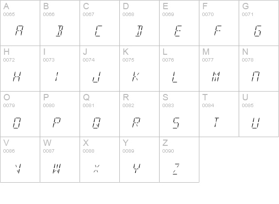 SF Digital Readout Light Oblique uppercase A-Z preview