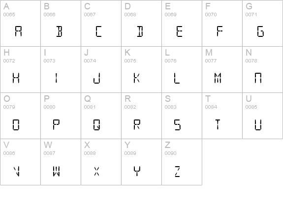 SF Digital Readout Medium uppercase A-Z preview