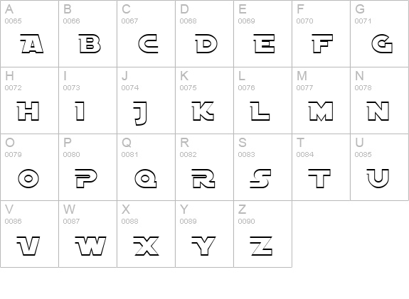 SF Distant Galaxy AltOutline uppercase A-Z preview