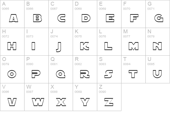 SF Distant Galaxy Outline uppercase A-Z preview