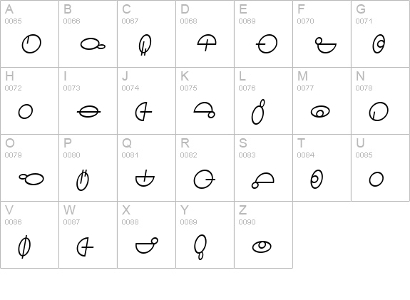 SF Distant Galaxy Symbols Italic uppercase A-Z preview