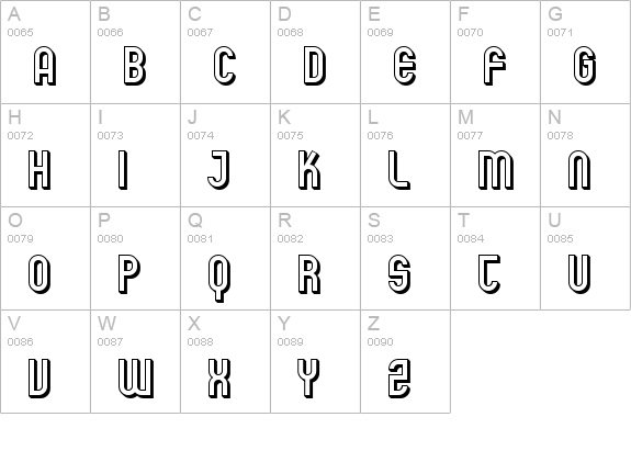 SF Eccentric Opus Shaded uppercase A-Z preview