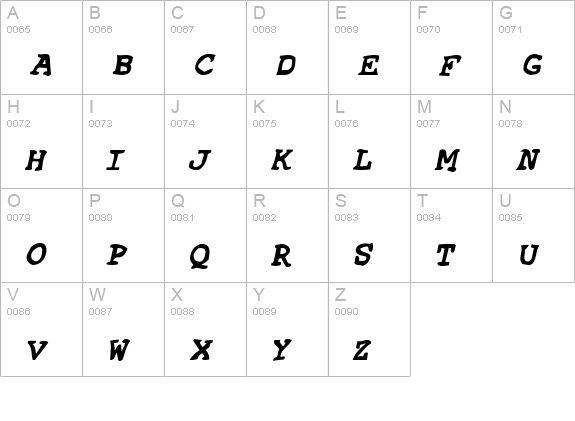 SF Espionage Heavy Oblique uppercase A-Z preview
