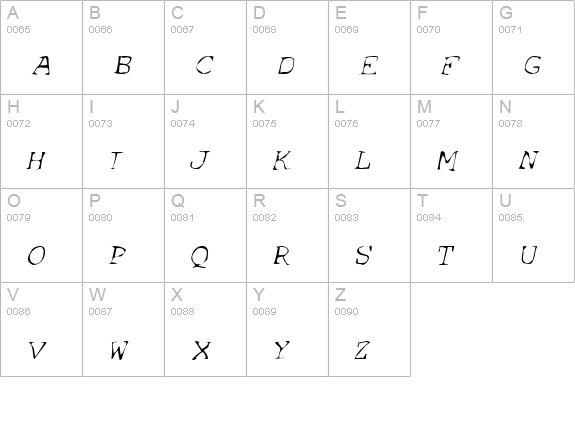 SF Espionage Light Oblique uppercase A-Z preview