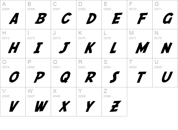 SF Fedora uppercase A-Z preview