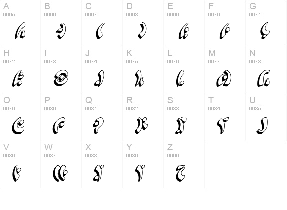 SF Fedora Symbols uppercase A-Z preview