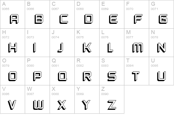 SF Fedora Titles Shadow uppercase A-Z preview