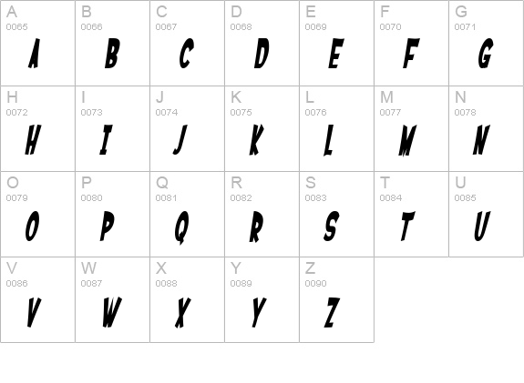SF Ferretopia Bold Oblique uppercase A-Z preview