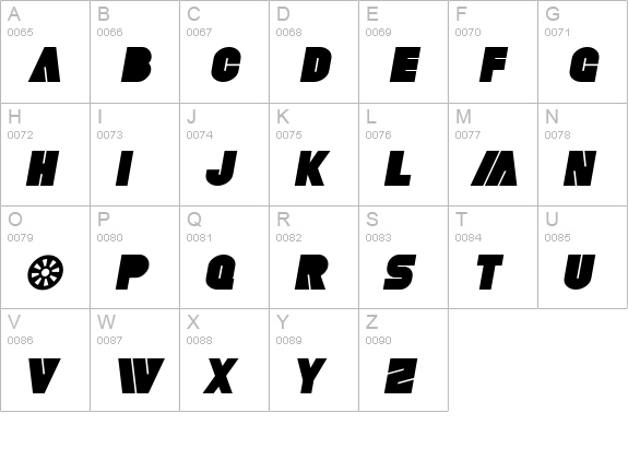 SF Fortune Wheel Bold Italic uppercase A-Z preview