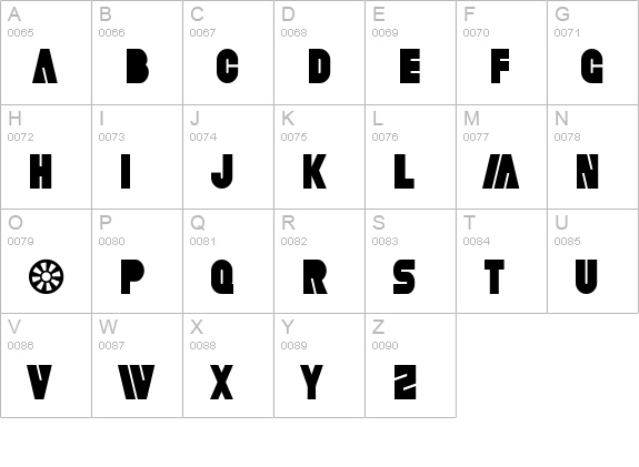SF Fortune Wheel Condensed uppercase A-Z preview