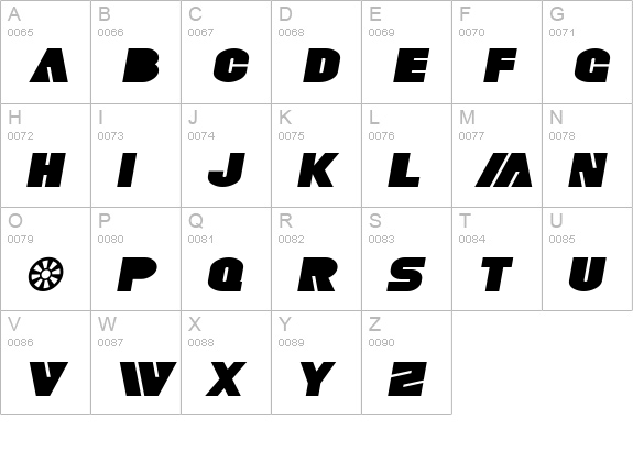 SF Fortune Wheel Extended Italic uppercase A-Z preview