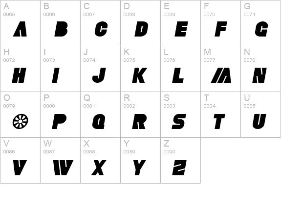 SF Fortune Wheel Italic uppercase A-Z preview