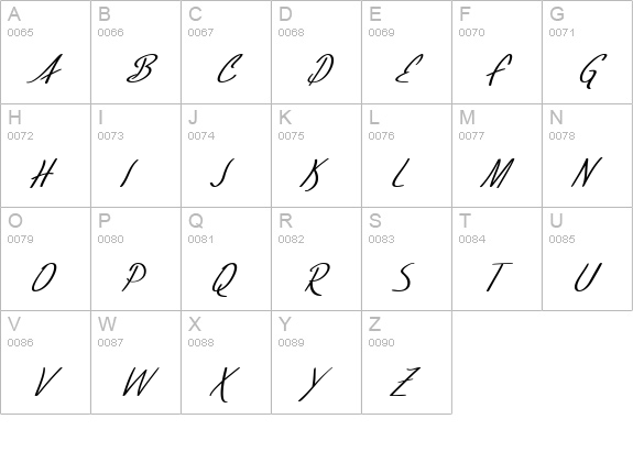 SF Foxboro Script Italic uppercase A-Z preview