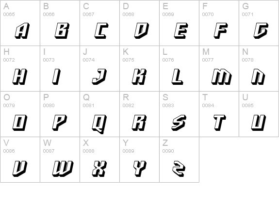 SF Funk Master Oblique uppercase A-Z preview