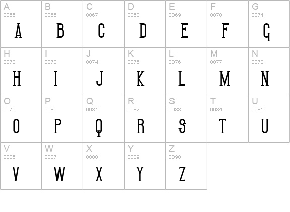 SF Gothican Bold uppercase A-Z preview