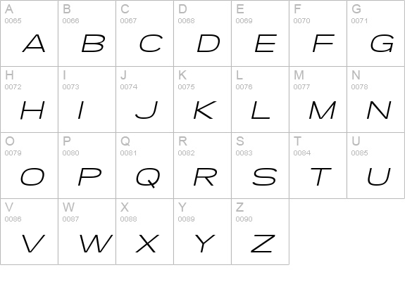 SF Grandezza Light Oblique uppercase A-Z preview