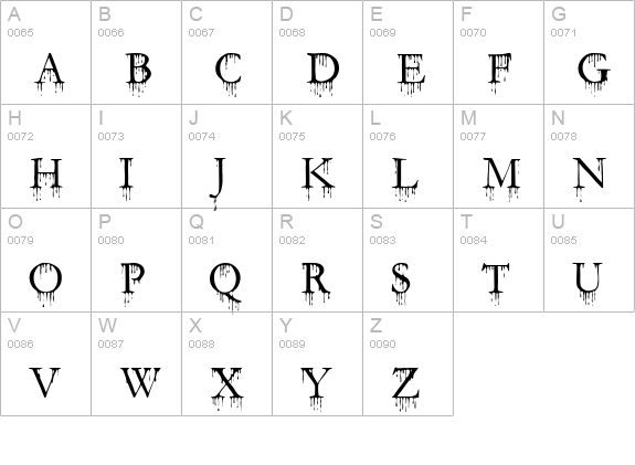 SF Gushing Meadow uppercase A-Z preview