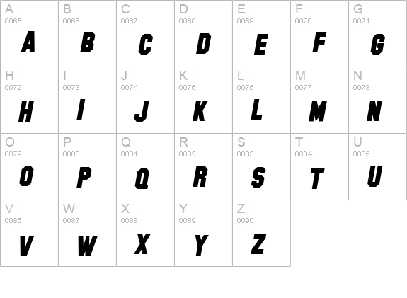 SF Hollywood Hills Bold Italic uppercase A-Z preview