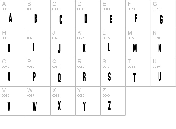 SF Hollywood Hills Condensed uppercase A-Z preview