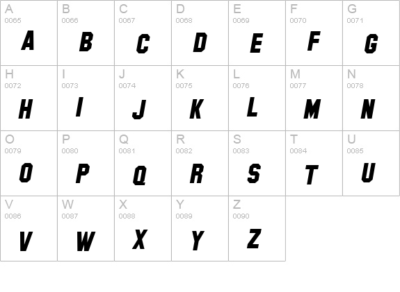 SF Hollywood Hills Italic uppercase A-Z preview