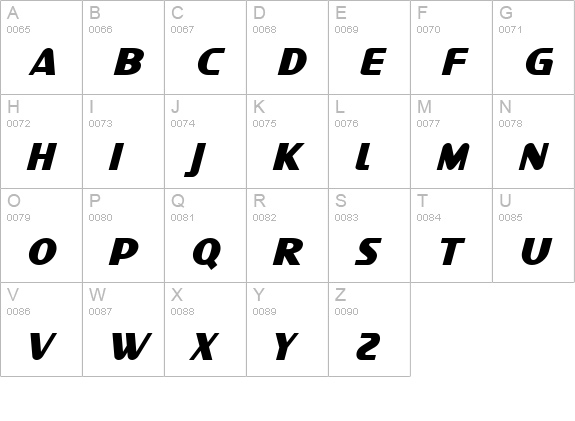 SF Intellivised Italic uppercase A-Z preview