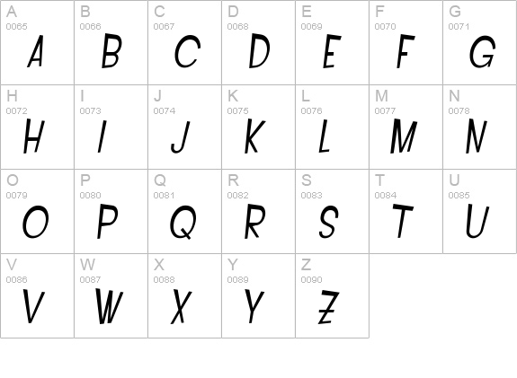 SF Intoxicated Blues Extended Oblique uppercase A-Z preview