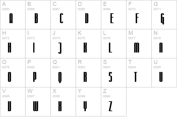 SF Iron Gothic Bold uppercase A-Z preview