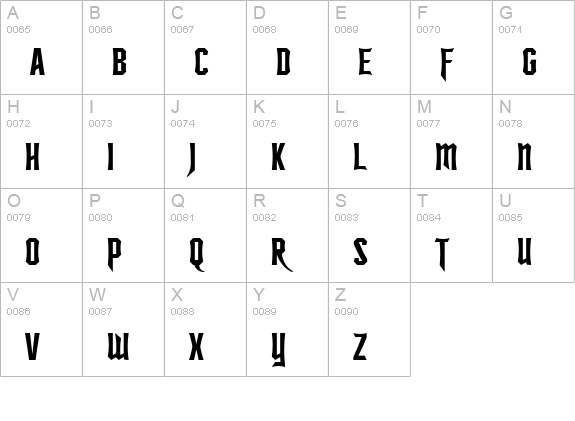 SF Ironsides uppercase A-Z preview