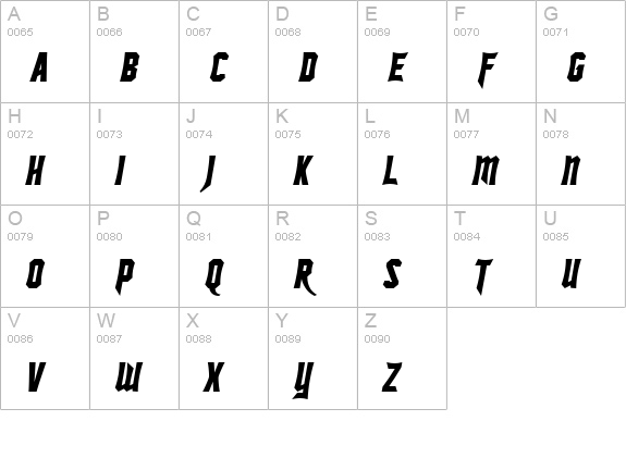 SF Ironsides Bold Italic uppercase A-Z preview