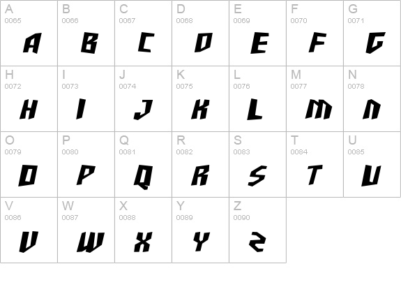 SF Junk Culture Bold Oblique uppercase A-Z preview