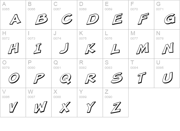 SF Minced Meat Shaded Oblique uppercase A-Z preview